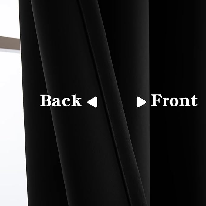 IGEMAEVE Black Blackout Curtains 108 Inch Length 2 Panels Set, Grommet Energy - Image 7
