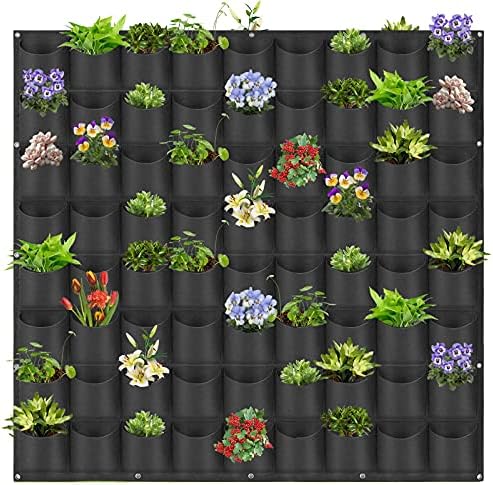 Hanging Planting Grow Bags, 72 Pockets Hanging Vertical Wall Planter Wall by LITLANDSTAR