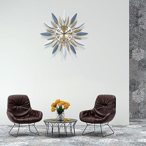 Lafocuse 23 Inch Metal Mid Century Modern Wall Clock - Image 4