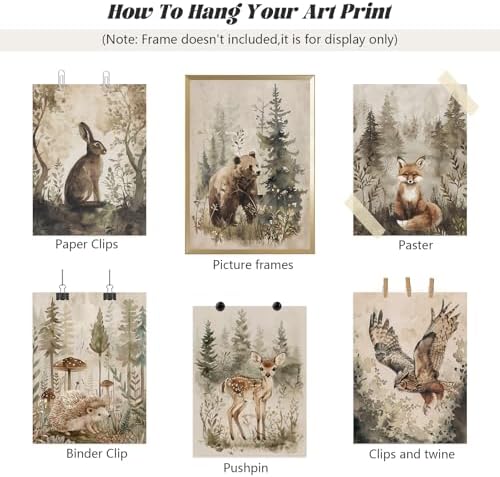 Woodland Animal Wall Art Nursery Canvas Wall Decor Forest Animal Poster Kids - Image 7