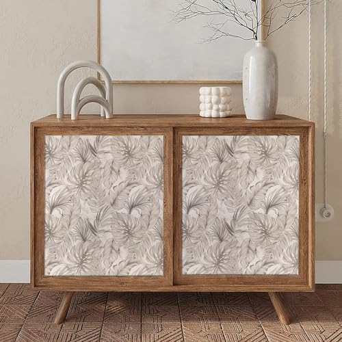Boho Sand Monstera Leaf Abstract Plants Modern Peel and Stick Wallpaper Wall - Image 5
