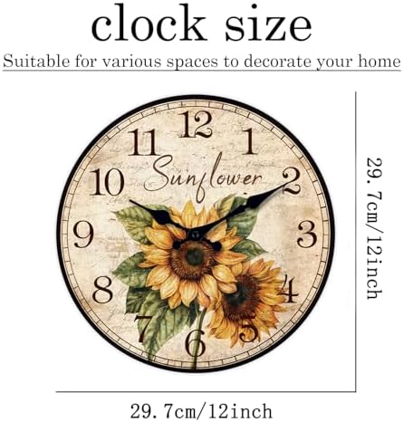 XFM Vintage Sunflower Wall Clock - Image 4