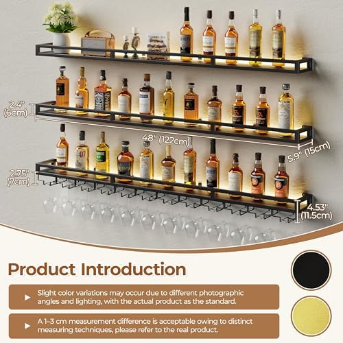 RGB LED Wall Mount Wine Rack - Image 5