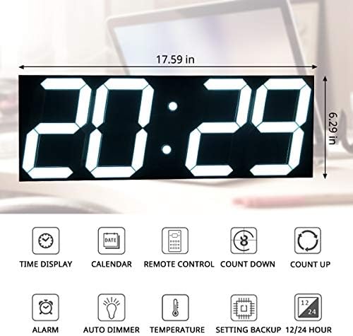 Goetland 18 inch Oversized Digital Wall Clock LED Modern Large Display - Image 3