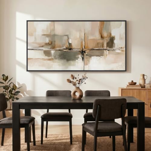 Large Framed Neutral Abstract Wall Art - Image 4