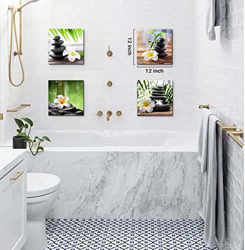 Yxbhhym-Zen Pictures Meditation Canvas Wall Art Spa Stone Green Room Decor - Image 5