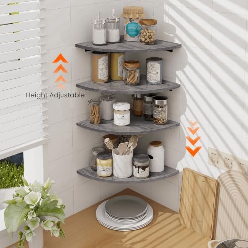 Homode Corner Floating Shelves, Round Corner Shelf Wall Mount Set of 4 - Image 7