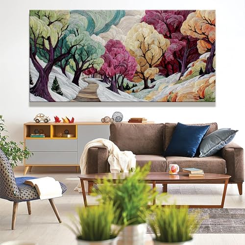 TAIJXAGSG Boho Wall Art Prints Colorful Tree Picture Canvas Art Wall Decor - Image 4