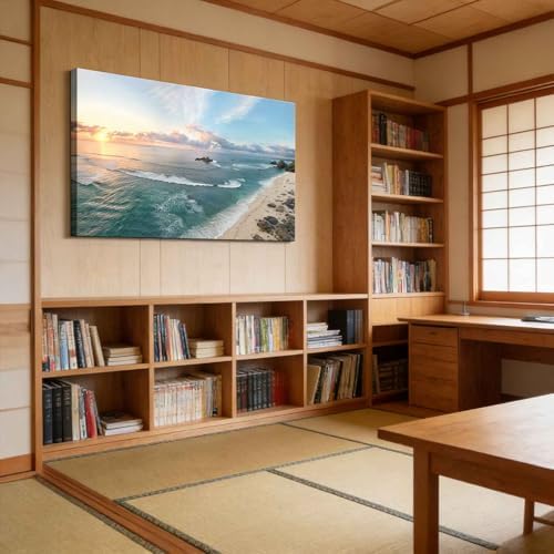 Coastal Sunset Ocean Canvas Wall Art Large Panoramic Beach Seaview Decor - Image 4