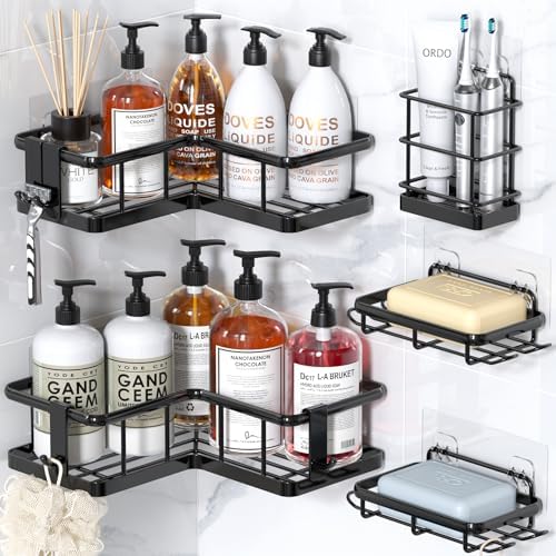 YASONIC Corner Shower Caddy Adhesive, 100% Rustproof Shower Organizer by YASONIC