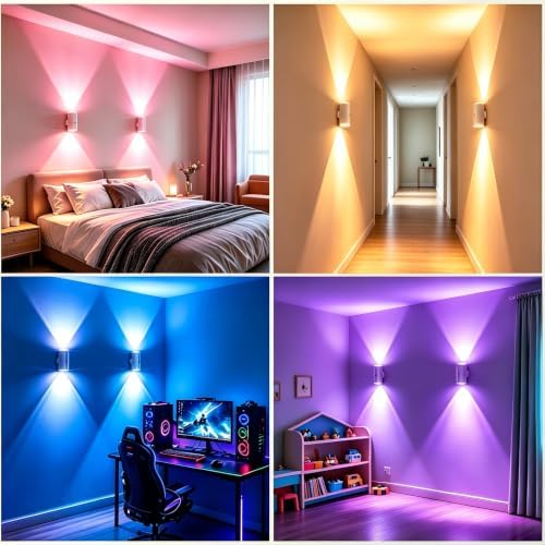 4 Pack RGB Dynamic Gradient Step Lights, Rechargeable Motion Sensor LED Wall - Image 4