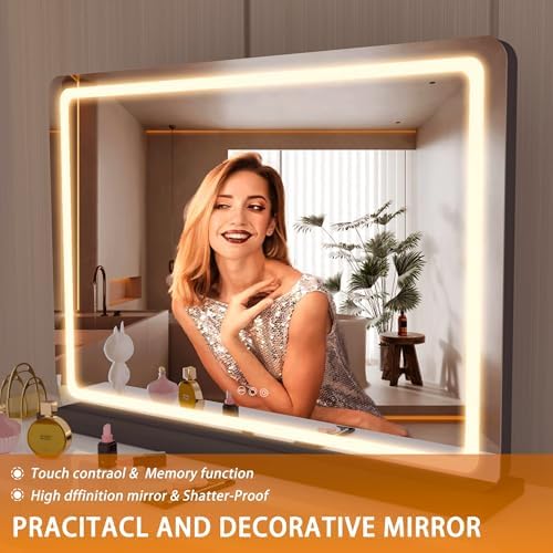 Hasipu Vanity Mirror with Lights, 31.5" x 22" LED Makeup Mirror, Lighted Makeup - Image 5