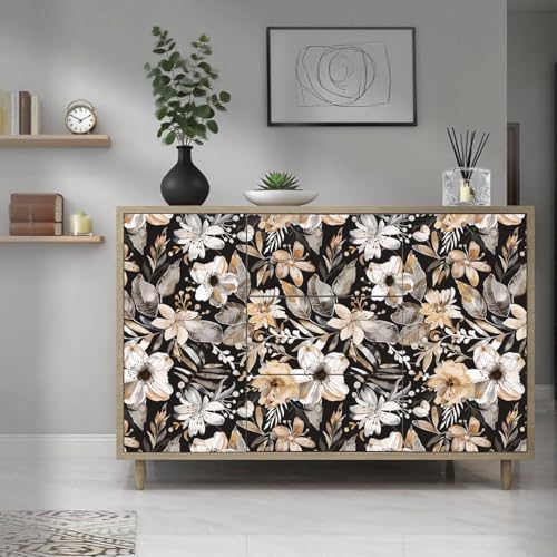 Vintage Black Floral Peel and Stick Wallpaper 17.7" x 124" - Image 6