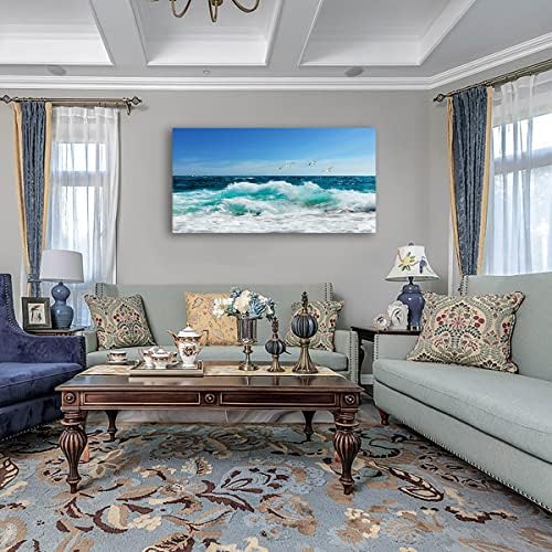 Ocean Waves Canvas Wall Art for Living Room Wall Decor Summer Beach Canvas - Image 2
