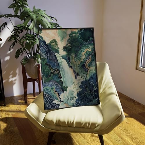 Japanese Landscape Black Framed Prints Poster Abstract Nature Mountain Canvas - Image 7