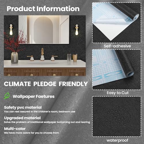 Dark Grey Peel and Stick Self Adhesive Wallpaper Countertop Contact Paper - Image 5