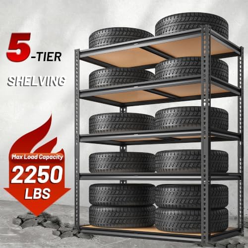 ROOMFAVE Garage Shelving Heavy Duty, 5 Tier - Image 4