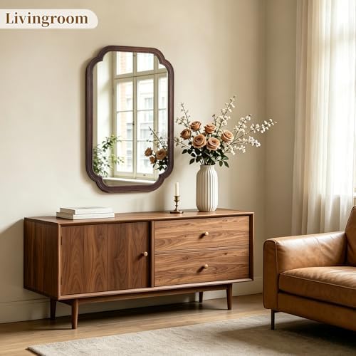 HOMECOOKIN Wood Bathroom Mirror - Image 3