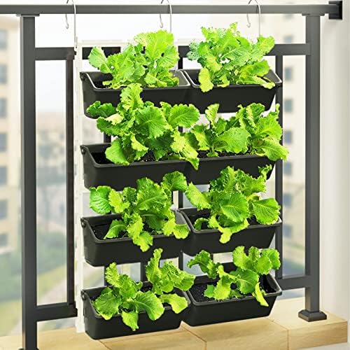 8 Pockets Vertical Planters Indoor Outdoor Living Wall Mounted Garden Wall - Image 7