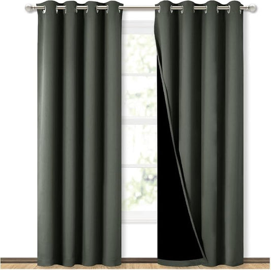 NICETOWN 100% Blackout Curtains 84 inches Long, Pair of Energy Smart & Noise by NICETOWN