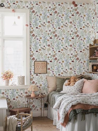 Orainege Vintage Peel and Stick Wallpaper Floral Wallpaper Self Adhesive - Image 2