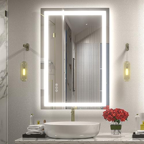 24x36 LED Bathroom Mirror with Backlit and Front Lights by CHARMOR
