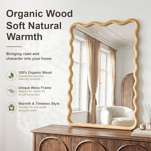 Wavy Wood Bathroom Mirror - Image 4