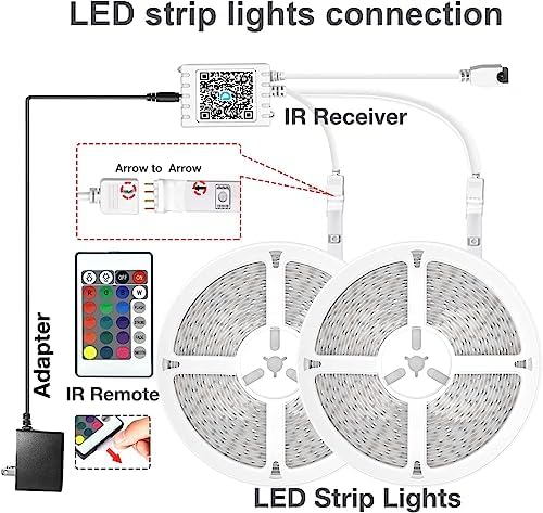 DAYBETTER LED Strip Lights 200ft 2 * 100ft RGB Music Sync Smart App Control - Image 6