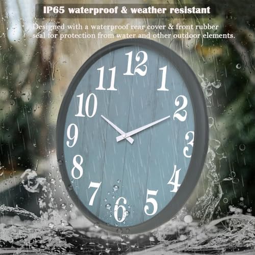 Large Outdoor Indoor Clock, 18 Inch Waterproof Oversized Wall Clocks - Image 2