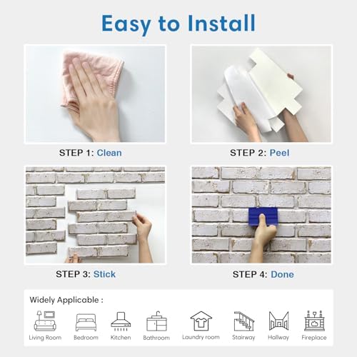 COMSTICKC 3D Faux Brick Wall Panels Peel and Stick - Image 6