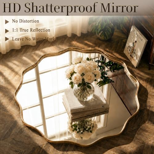 VooBang Gold Scalloped Circle Mirror - Image 5