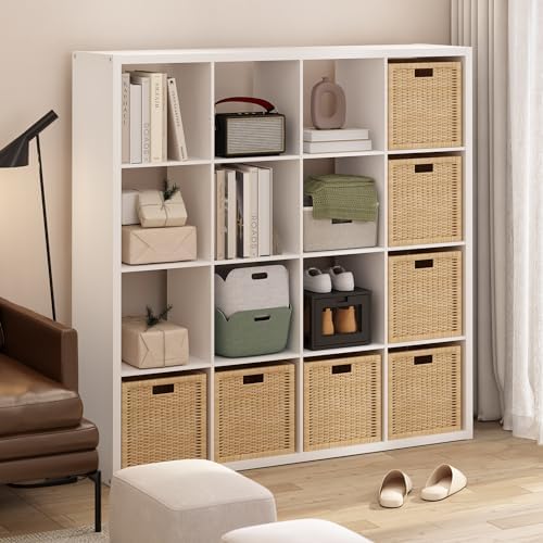 Furinno Cubicle 16-Cube Book Shelf, Extra Thick Frame Bookshelf - Image 2