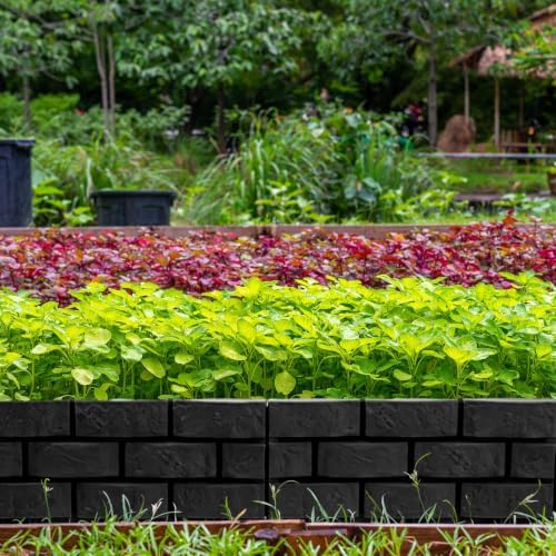 Landical 4 Pcs Black Faux Stone Garden Fence, Landscape Edging Border - Image 5