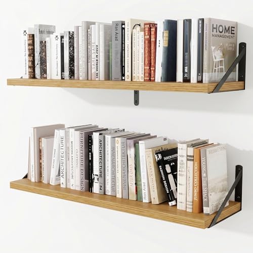 Venusmiles Deep Wall Shelves 36" W x 8" D Engineered Wood Floating Shelves by Venusmiles