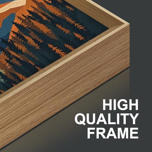 FWIEXA Vintage Mountain Framed Canvas Wall Art Set, Boho Sunrise Wall Prints - Image 6