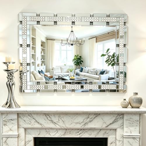 Chende 28" x 40" Large Crystal Mirror - Image 5