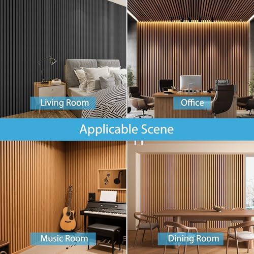 Art3d Acoustic Wood Slat Panels 94.5"x24", Walnut Brown - Image 4