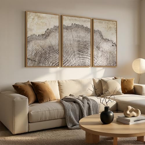 Large Framed Modern Farmhouse Tree Ring Wall Art - Image 4