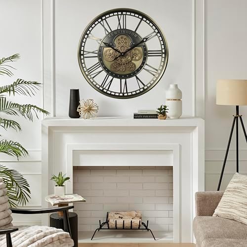 CLXEAST 21" Metal Roman Numeral Wall Clock - Image 5