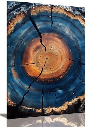 Tree Ring Wall Art Canvas, Modern Nature Decor by IBHJSARTWallArt