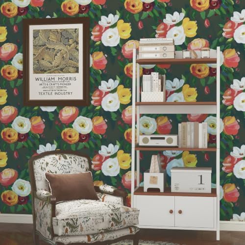 17.7" x 118" Boho Floral Peel and Stick Wallpaper Vintage Flower Contact Paper - Image 5