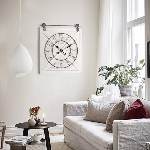 Oakrain Rustic Large Wall Clock, Classic Vintage Hanging Clock, Silent - Image 5