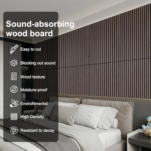 Wood Panels for Wall Acoustic Slat Wall Panels 2-Piece 47.2"×23.6" 3D Fluted - Image 2