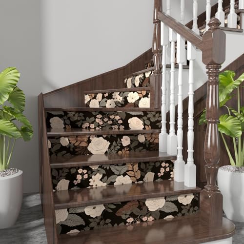 Brown Vintage Floral Peel and Stick Wallpaper 17.5" x 393" - Image 4
