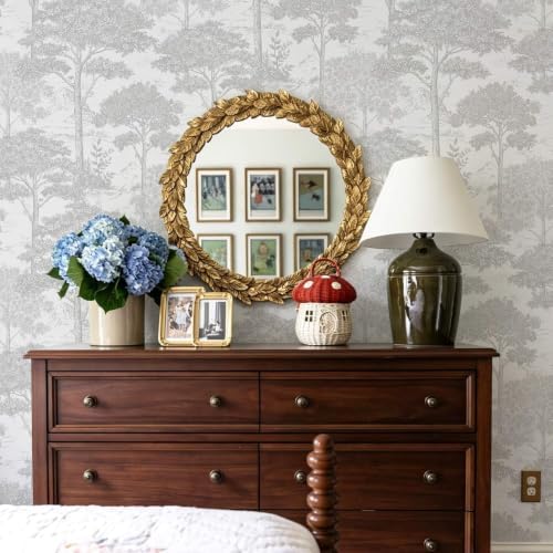 Ismoon Grey Peel Stick Wallpaper Forest Mural Toile Stick on Wallpaper - Image 5