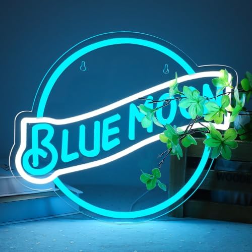 Blue Moon Neon Signs for Wall Decor Neon Lights for Bedroom Led Signs Suitable by JFLLamp