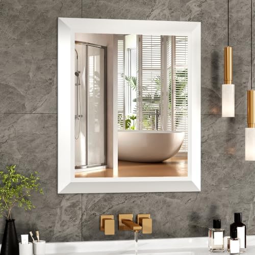 SMIROR 20x24 Matte White Bathroom Vanity Mirror by SMIROR