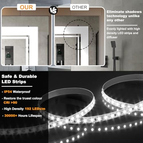 Ratsamee 24"x36" LED Bathroom Mirror - Image 6