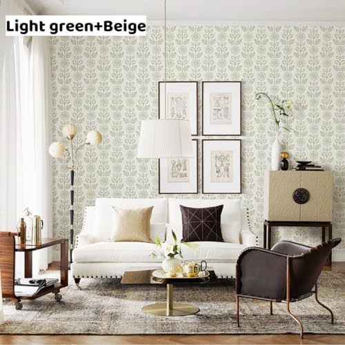 Wudnaye Floral Wallpaper Peel and Stick Boho Contact Paper 17.7in×118in - Image 3