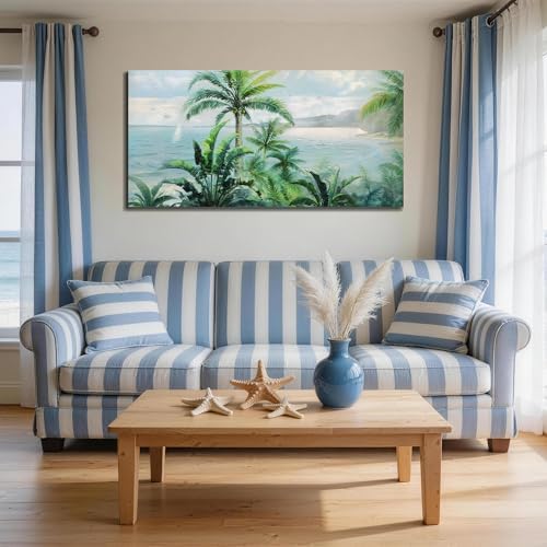 Anolyfi Palm Tree Green Tropical Canvas Wall Art - Image 5